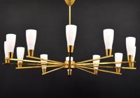 Massive Brass Chandelier, Manner of Stilnovo, 60 Dia. - Sold for $4,375 on 11-06-2021 (Lot 12).jpg